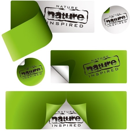 vector green stickers