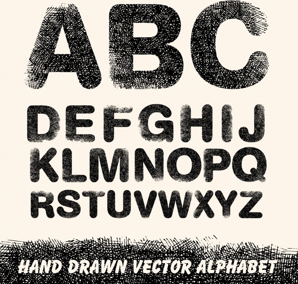alphabet background black white classic handdrawn sketch