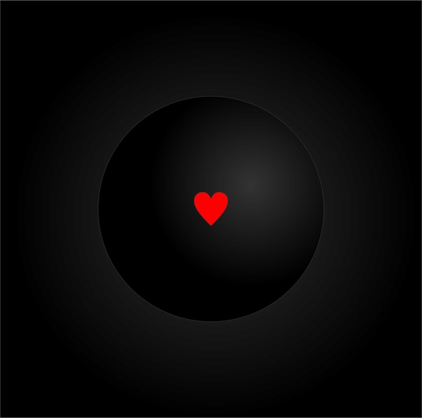 vector heart red 3d circle