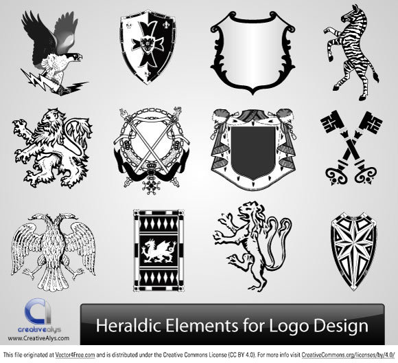 vector heraldic elements for logo design