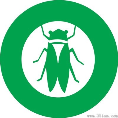 vector icon green background cicada