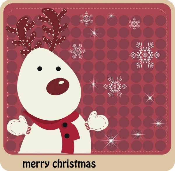 christmas background template elegant snowman reindeer snowflakes decor