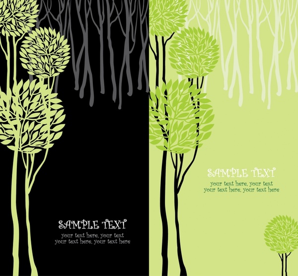 ecology banners dark bright classic flat design