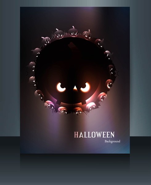 vector illustration happy halloween brochure reflection design
