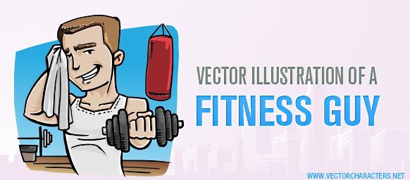 vector illustration of a fitness guy