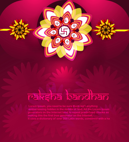 vector illustration of card beautiful bright colorful raksha bandhan festival design