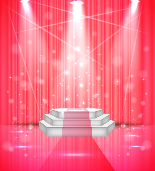 vector illustration of sparkle stage under limelight