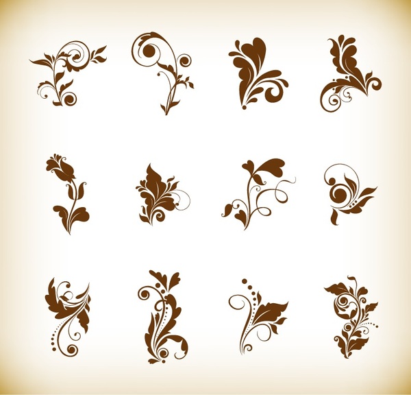 vector illustration set of floral elements for your design