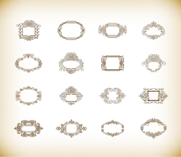 vector illustration set of vintage frames