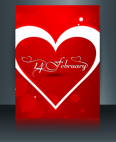 vector illustrations valentines day for brochure template heart colorful background