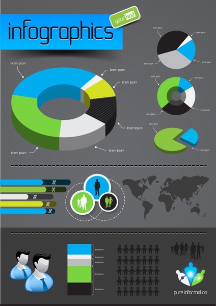 infographic design elements pie chart community design