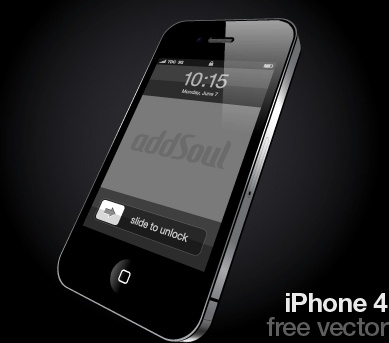 iphone 4 smartphone advertising design realistic black style