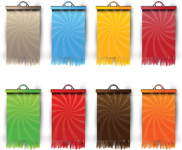 decorative hang cloth templates colorful flat sketch