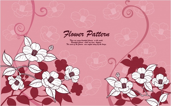 flowers background classical pink decor petals sketch