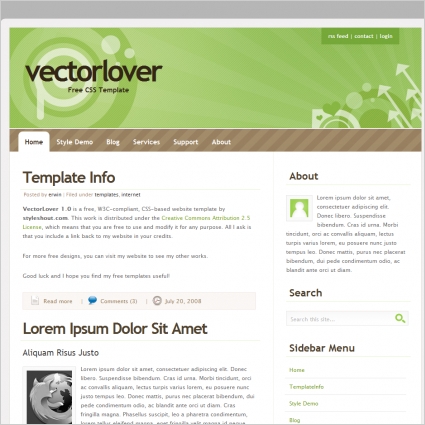 Vector Lover 1.0 Template