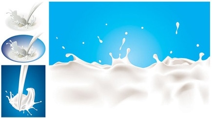 fresh milk advertisement design liquid pouring style