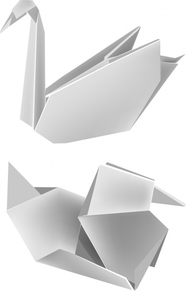 paper origami icons modern grey 3d sketch