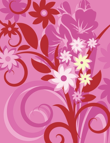 vector pink floral pattern