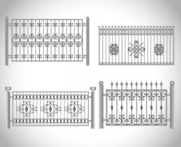 decorative fence gate templates flat symmetric classical design