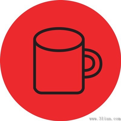 vector red background cup icon
