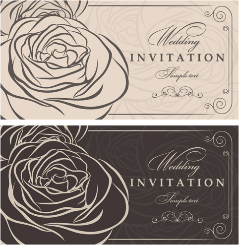 vector retro invitations design elements 