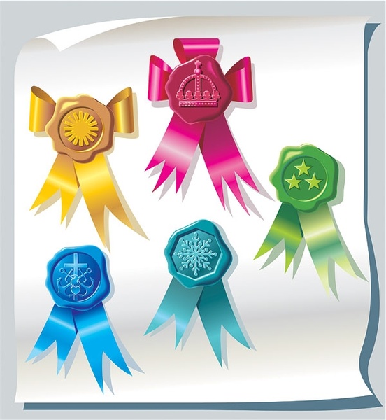 vector ribbon badges