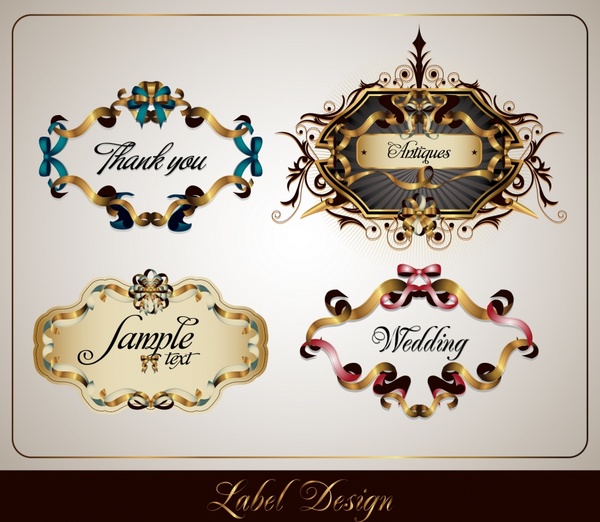 decorative label templates luxury elegant european symmetric design