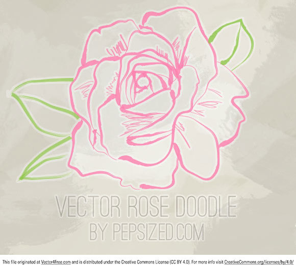 vector rose doodle