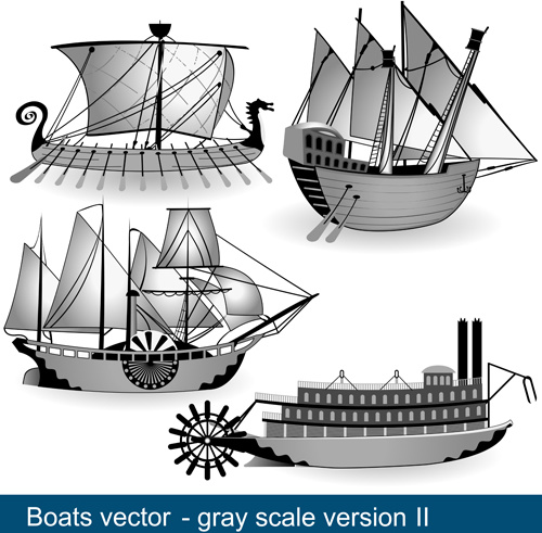 vector sailing vessels set
