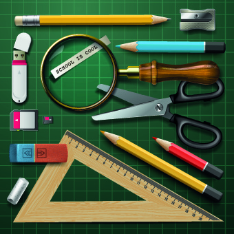 vector school design elements set