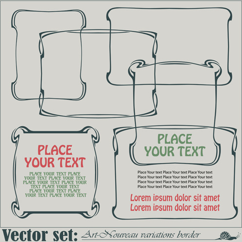 vector set art frames design elements 