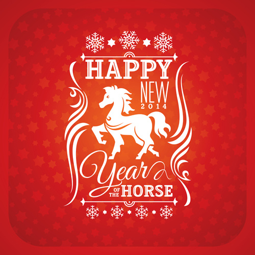 vector set of14 years horse design elements 