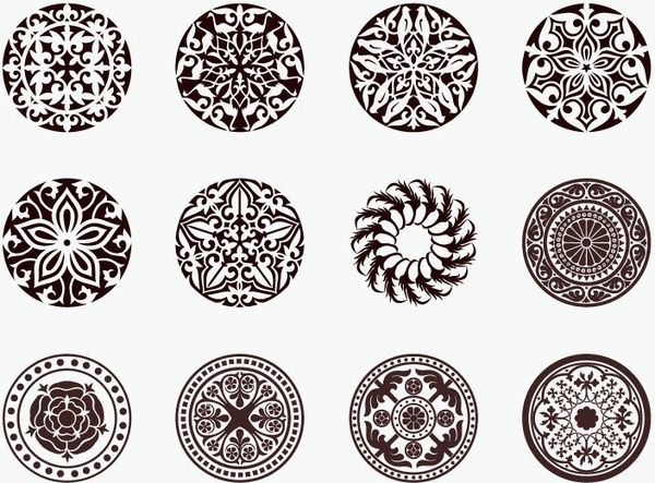vector set of beautiful circle ornament