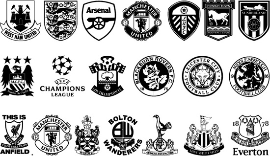 Vector Set Of Black And White Icon With Football Club It Im Not