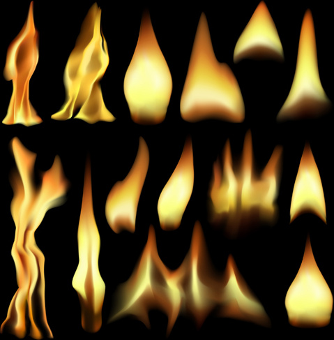 vector set of fire design elements