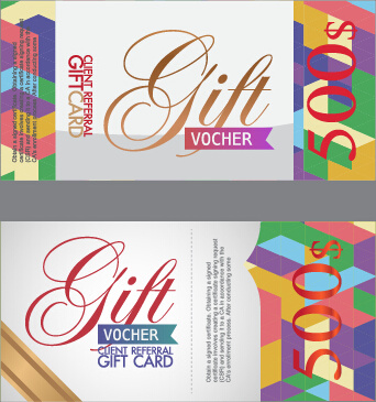 vector set of gift voucher design elements