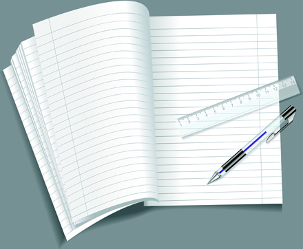 vector set of open notepad design elements
