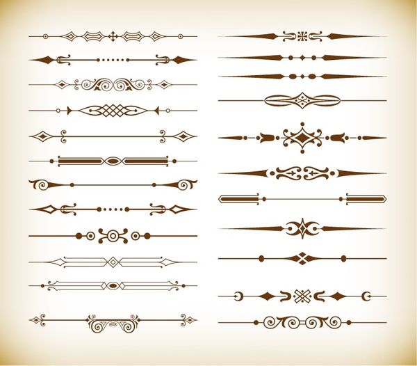 vector set of vintage design divider elements