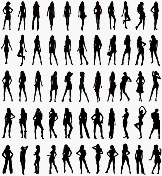 Vector Set of Woman Silhouettes