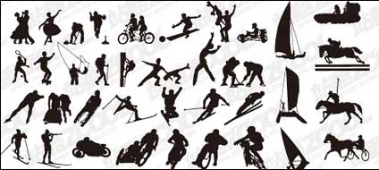 Vector silhouettes of various sports action 