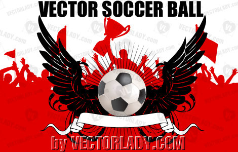 vector soccer ball banner