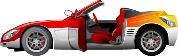 sport car vector illustration in color style
