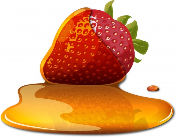 honey strawberry background colored modern realistic design