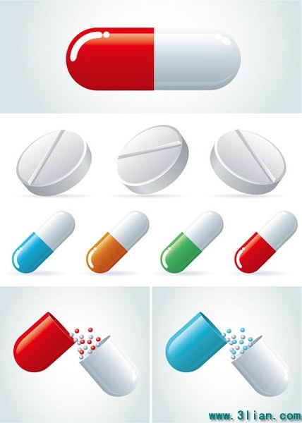 medicine background capsule tablet icons modern colored design