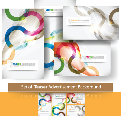 vector teaser advertisement background set 
