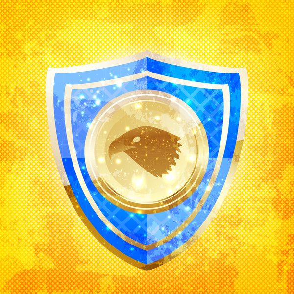 vector template with shiny shield background