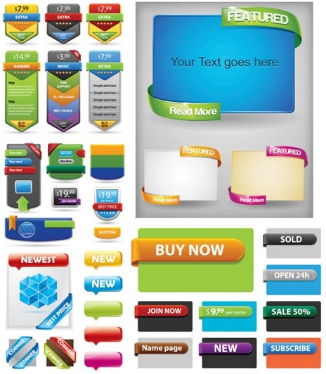 sales tags templates collection colorful modern shapes
