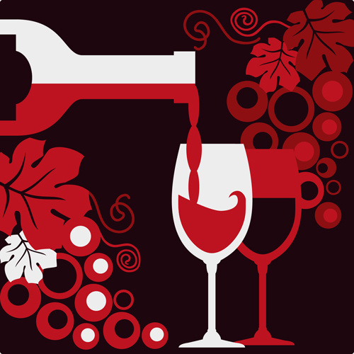 vector wine background creative design set