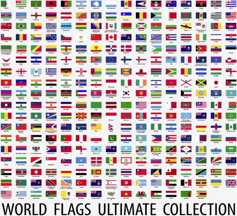 Vector world flags design elements set Vectors images graphic art ...