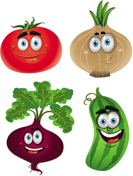 vegetable cartoon image 01 vector